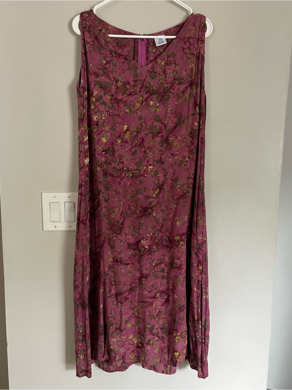 Mexicali Blues Midi Boho Abstract Purple Dress Sz M Whimsigoth Handmade Batik
